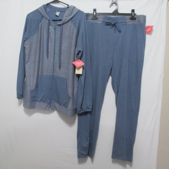 NWT SJB 2 Pc Tracksuit Womens PL Blue French Terry - Picture 1 of 11
